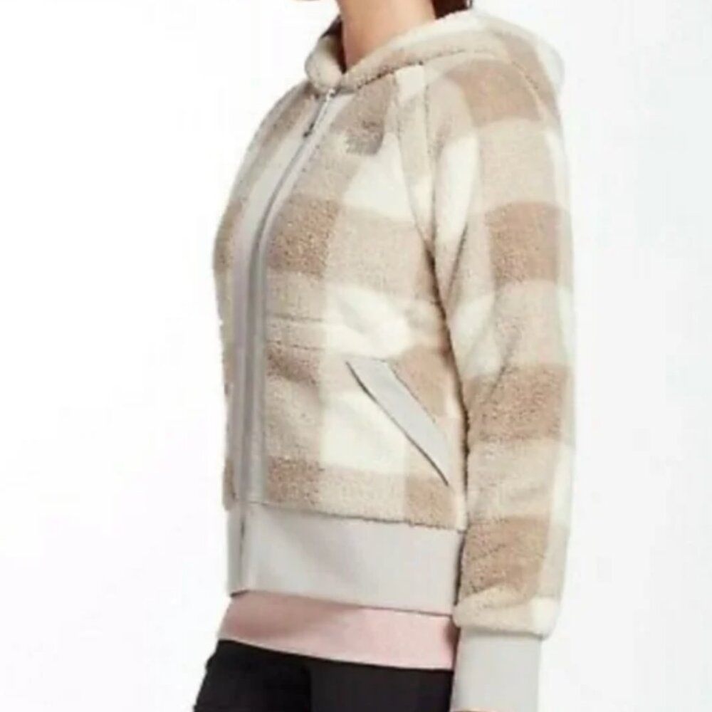 The North Face Sherpa Plaid Zip-Up Hoodie XS – Cozy, Athleisure, Fall-Ready